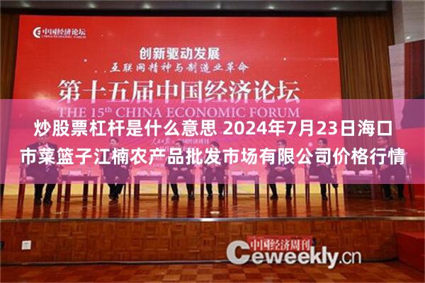 炒股票杠杆是什么意思 2024年7月23日海口市菜篮子江楠农产品批发市场有限公司价格行情