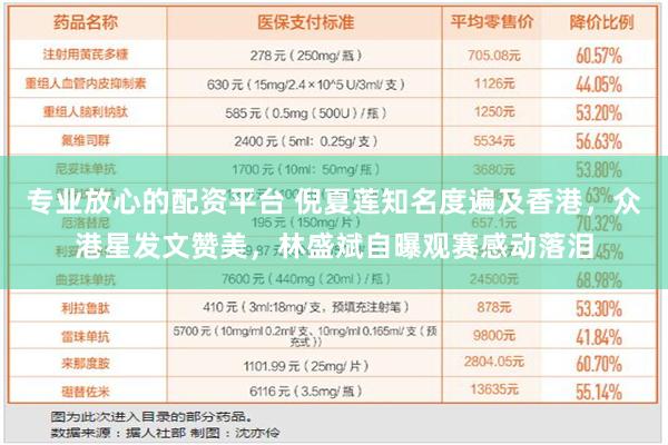 专业放心的配资平台 倪夏莲知名度遍及香港，众港星发文赞美，林盛斌自曝观赛感动落泪