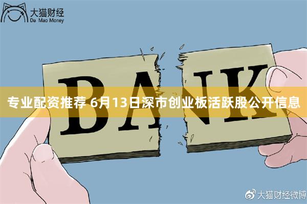 专业配资推荐 6月13日深市创业板活跃股公开信息